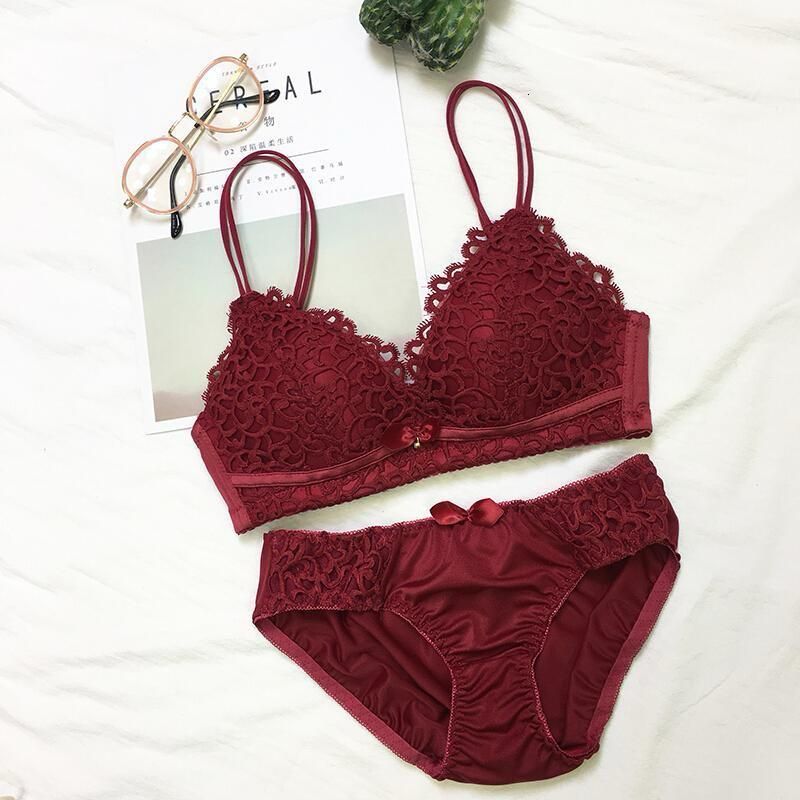 Lace Bralette Bra and Panty Set
