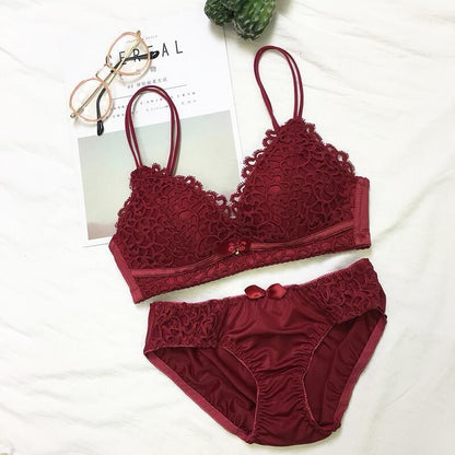 Lace Bralette Bra and Panty Set